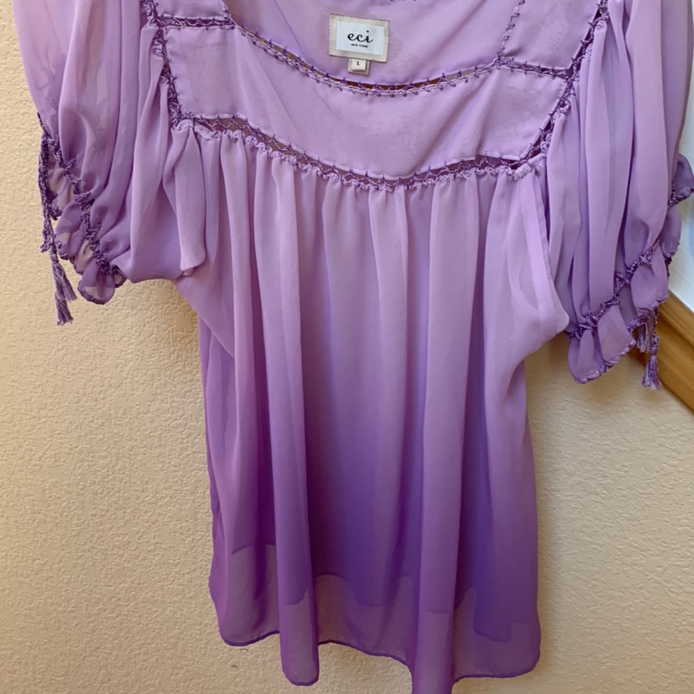 Silk blouse with short sleeves